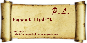 Peppert Lipót névjegykártya
