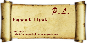 Peppert Lipót névjegykártya
